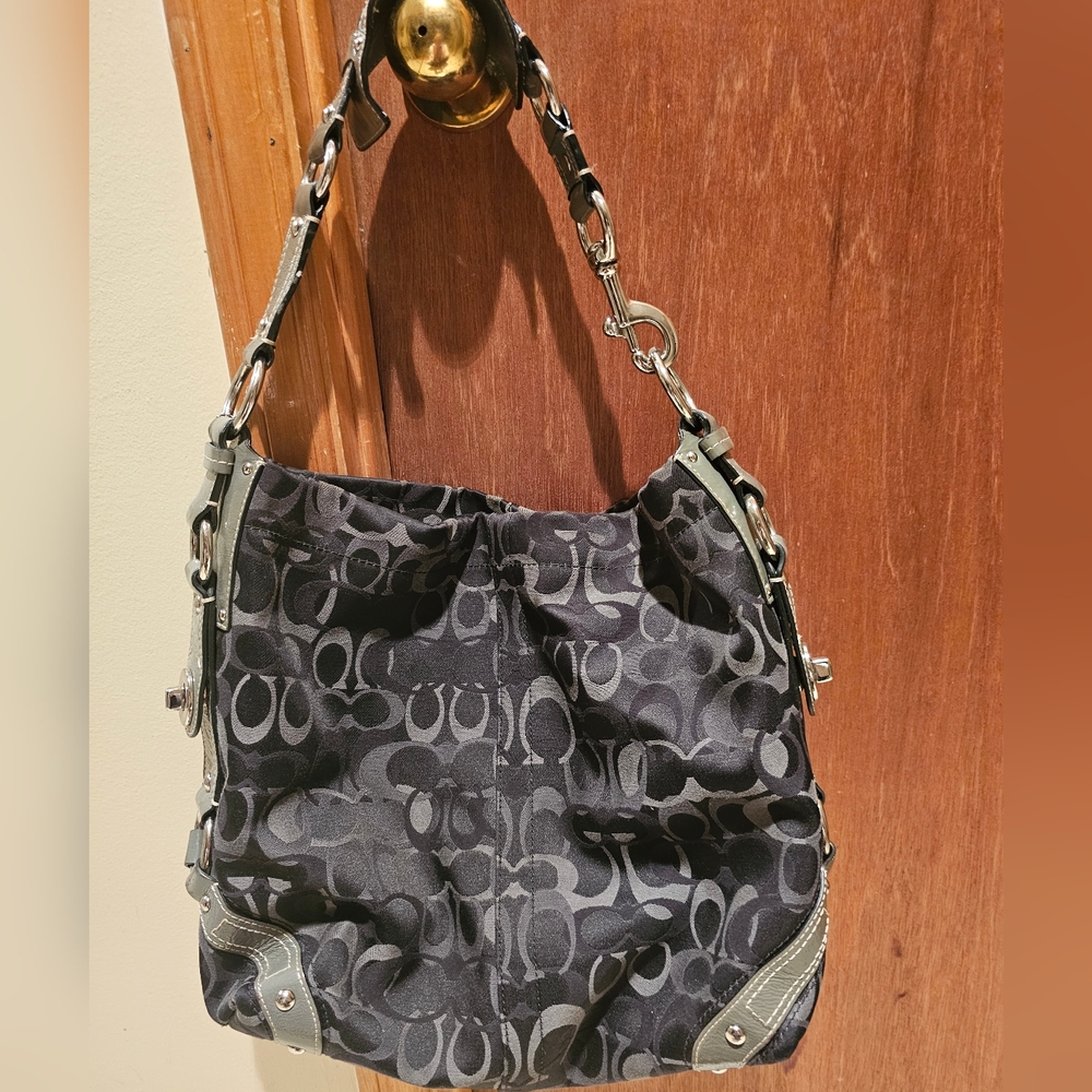 Coach Black and Gray Shoulder Bag